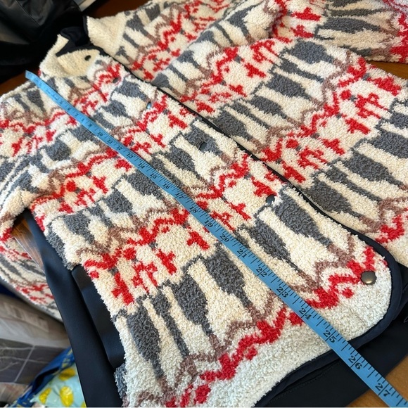 Anthropologie Sleeping on Snow Intarsia Sherpa Fair Isle Jacket Womens XS - Picture 3 of 9